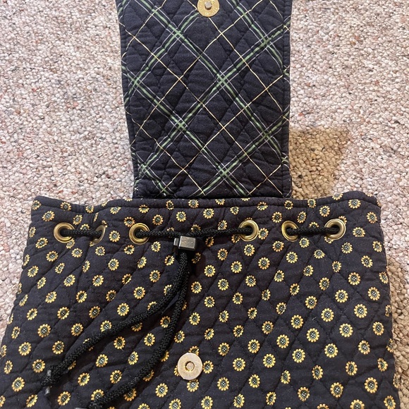 Vera Bradley Vintage Retired Floral Patterned Black Backpack - Picture 7 of 9